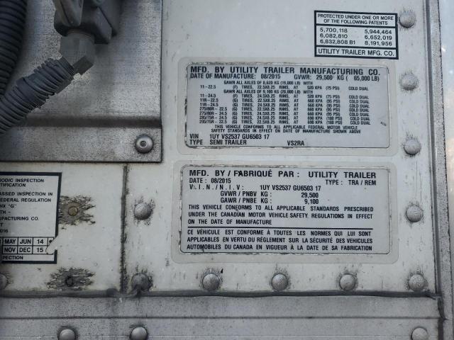 1UYVS2537GU650317 - 2016 UTILITY TRAILER WHITE photo 10