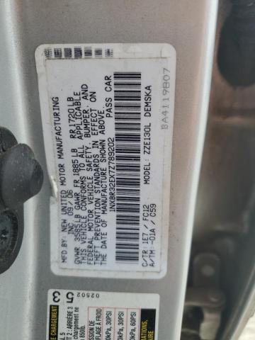 1NXBR32EX7Z789202 - 2007 TOYOTA COROLLA CE SILVER photo 12