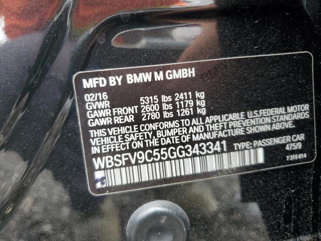 WBSFV9C55GG343341 - 2016 BMW M5 BLACK photo 12