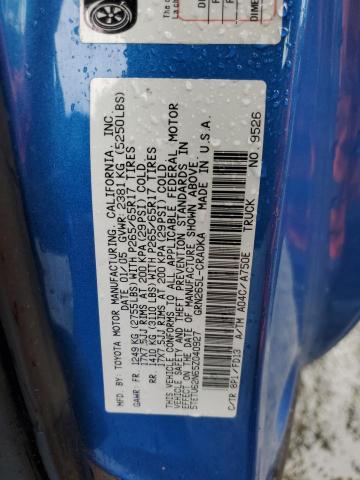 5TETU62N65Z040927 - 2005 TOYOTA TACOMA PRERUNNER ACCESS CAB BLUE photo 12