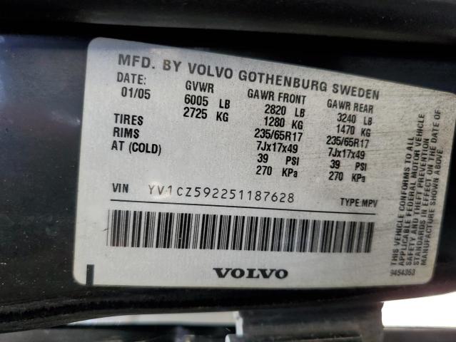 YV1CZ592251187628 - 2005 VOLVO XC90 BLACK photo 13
