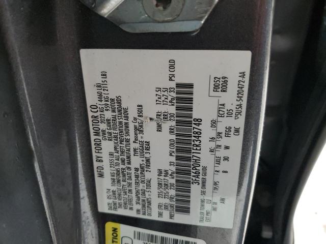 3FA6P0H71ER348748 - 2014 FORD FUSION SE CHARCOAL photo 12