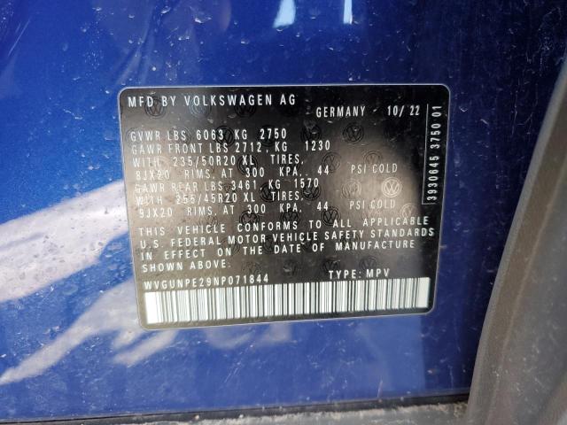 WVGUNPE29NP071844 - 2022 VOLKSWAGEN ID.4 PRO S 蓝色 照片 13