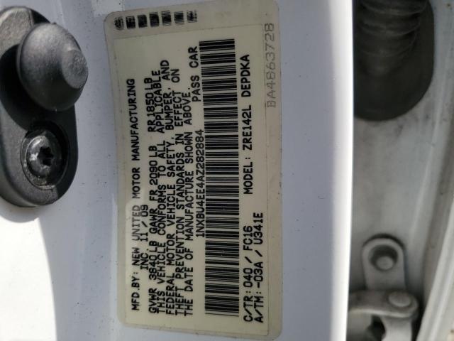 1NXBU4EE4AZ282884 - 2010 TOYOTA COROLLA BASE WHITE photo 12