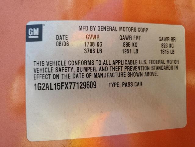 1G2AL15FX77129609 - 2007 PONTIAC G5 Orange photo 12