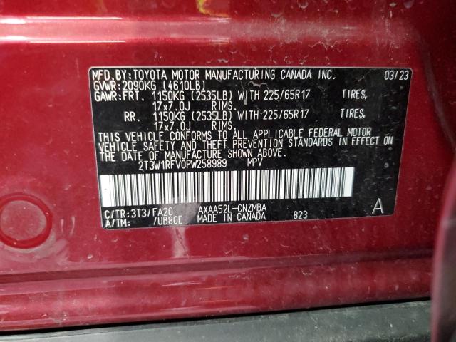 2T3W1RFV0PW258989 - 2023 TOYOTA RAV4 XLE RED photo 13