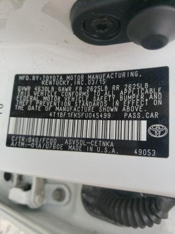 4T1BF1FK5FU045499 - 2015 TOYOTA CAMRY LE WHITE photo 13