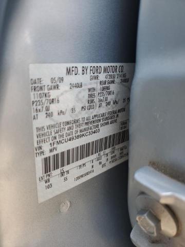 1FMCU49389KC33403 - 2009 FORD ESCAPE HYBRID BLUE photo 12