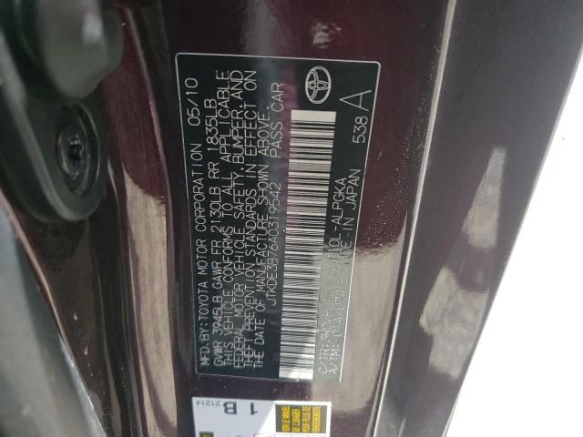 JTKDE3B76A0319542 - 2010 TOYOTA SCION TC 紫色 照片 12