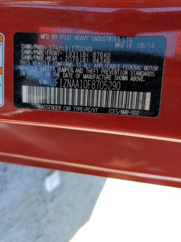 JF1ZNAA10F8705290 - 2015 TOYOTA SCION FR-S RED photo 12