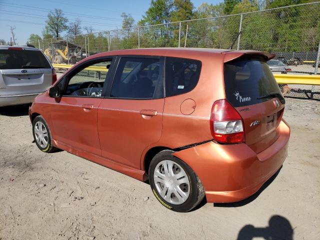 JHMGD38627S033740 - 2007 HONDA FIT S ORANGE photo 2