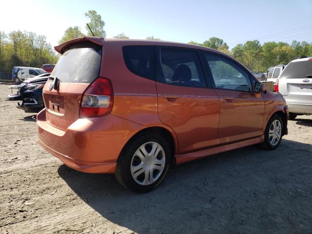 JHMGD38627S033740 - 2007 HONDA FIT S ORANGE photo 3