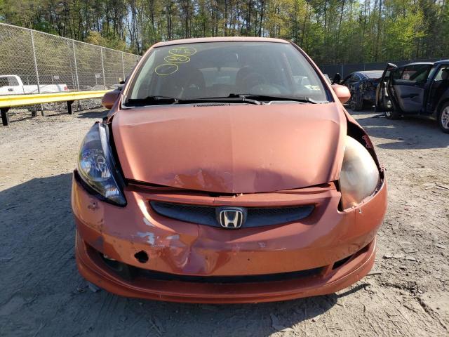 JHMGD38627S033740 - 2007 HONDA FIT S ORANGE photo 5