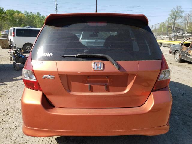 JHMGD38627S033740 - 2007 HONDA FIT S ORANGE photo 6