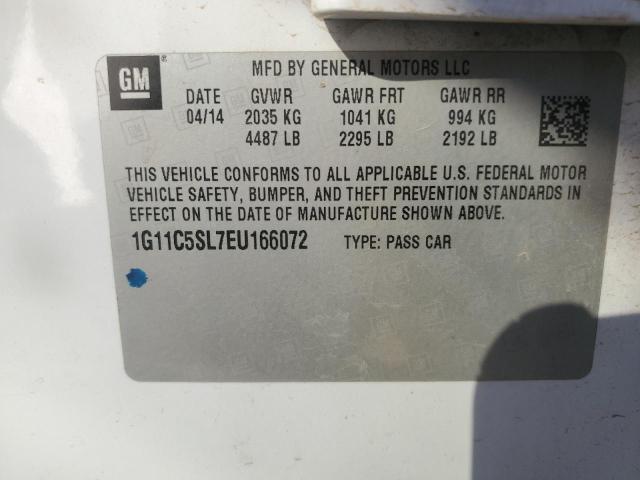 1G11C5SL7EU166072 - 2014 CHEVROLET MALIBU 1LT 白色 照片 12