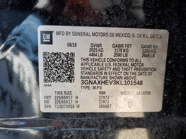 3GNAXHEV3KL101548 - 2019 CHEVROLET EQUINOX LS BLACK photo 13