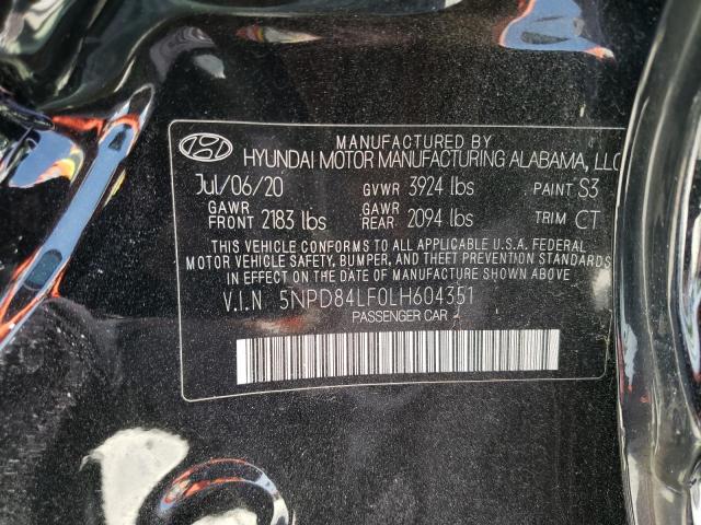 5NPD84LF0LH604351 - 2020 HYUNDAI ELANTRA SEL BLACK photo 12