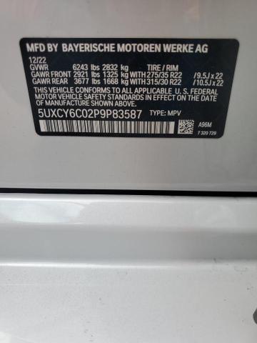 5UXCY6C02P9P83587 - 2023 BMW X6 XDRIVE40I WHITE photo 13