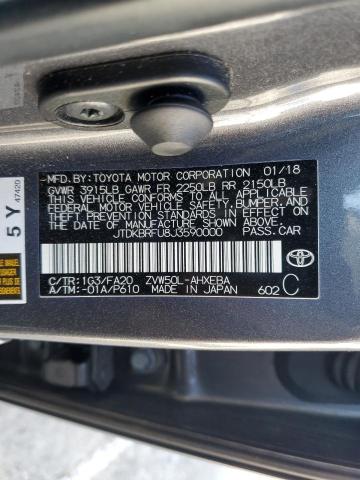 JTDKBRFU8J3590000 - 2018 TOYOTA PRIUS GRAY photo 12