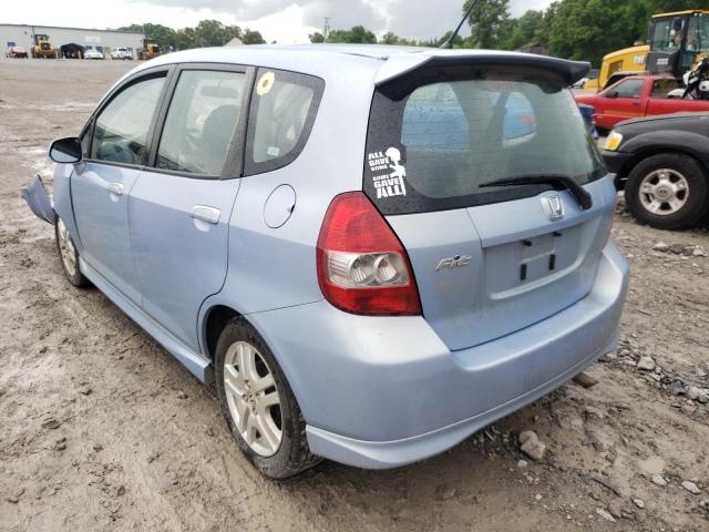 JHMGD38658S005268 - 2008 HONDA FIT SPORT BLUE photo 3