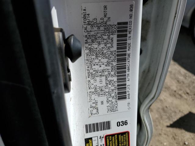 3TMJU4GN4EM168715 - 2014 TOYOTA TACOMA DOUBLE CAB PRERUNNER WHITE photo 12