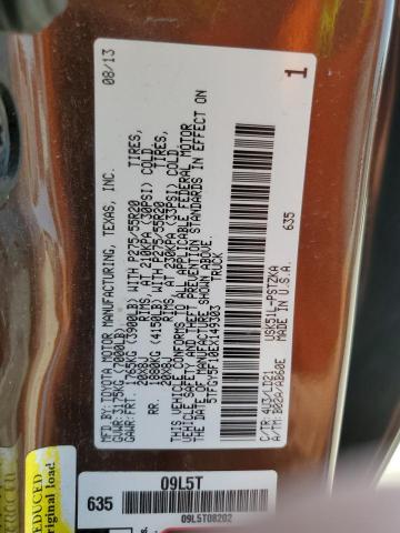 5TFGY5F10EX149303 - 2014 TOYOTA TUNDRA CREWMAX PLATINUM ყავისფერი ფოტო 12