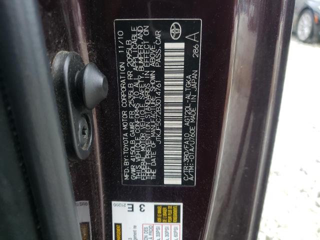 JTKJF5C72B3014761 - 2011 TOYOTA SCION TC 紫色 照片 12