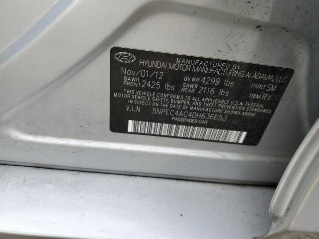 5NPEC4AC4DH636653 - 2013 HYUNDAI SONATA SE SILVER photo 12