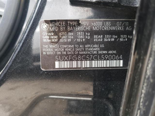 5UXFG8C57CL590064 - 2012 BMW X6 XDRIVE50I შავი ფოტო 13