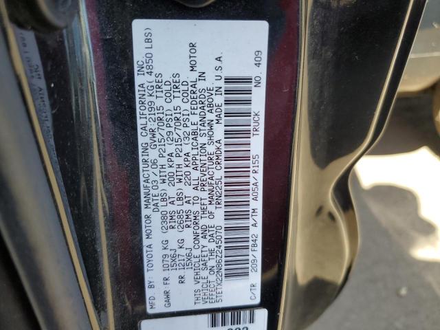 5TETX22N86Z245070 - 2006 TOYOTA TACOMA ACCESS CAB Qara foto 12