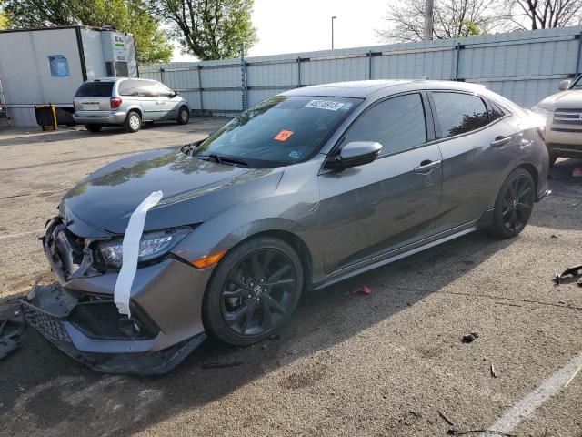 SHHFK7H94KU412621 - 2019 HONDA CIVIC SPORT TOURING GRAY photo 1