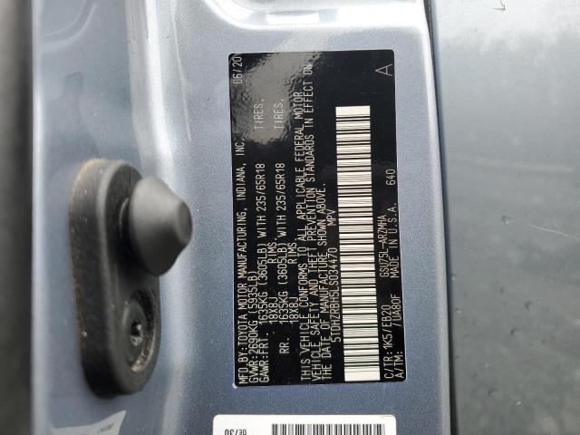 5TDHZRBH5LS034470 - 2020 TOYOTA HIGHLANDER XLE BLUE photo 13