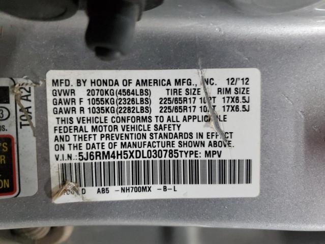 5J6RM4H5XDL030785 - 2013 HONDA CR-V EX SILVER photo 13