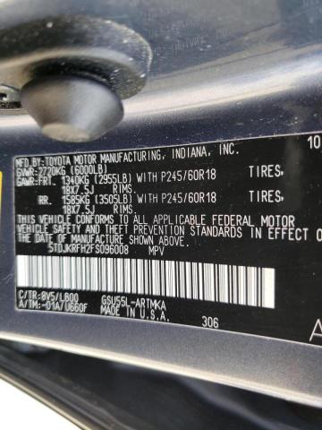 5TDJKRFH2FS096008 - 2015 TOYOTA HIGHLANDER XLE Կապույտ լուսանկար 10
