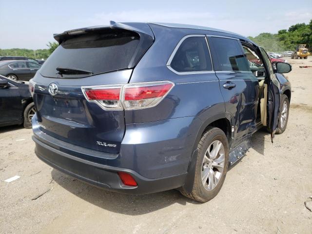 5TDJKRFH2FS096008 - 2015 TOYOTA HIGHLANDER XLE Կապույտ լուսանկար 4