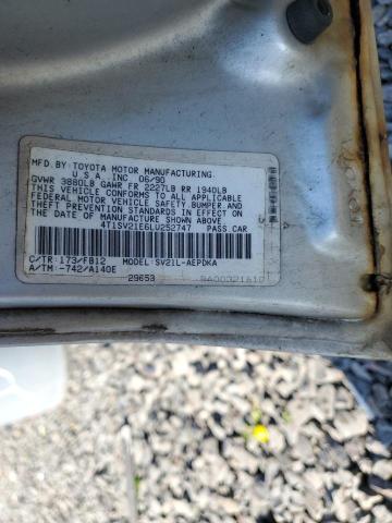 4T1SV21E6LU252747 - 1990 TOYOTA CAMRY DLX 灰色 照片 12