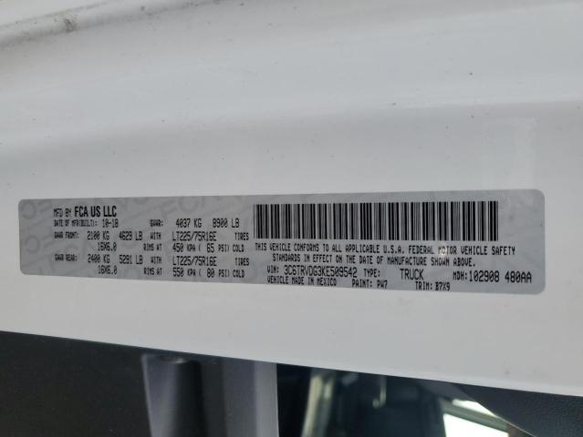 3C6TRVDG3KE509542 - 2019 RAM PROMASTER 2500 HIGH 白色 照片 13