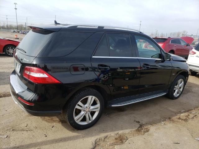 4JGDA5HB4CA019887 - 2012 MERCEDES-BENZ ML 350 4MATIC BLACK photo 3