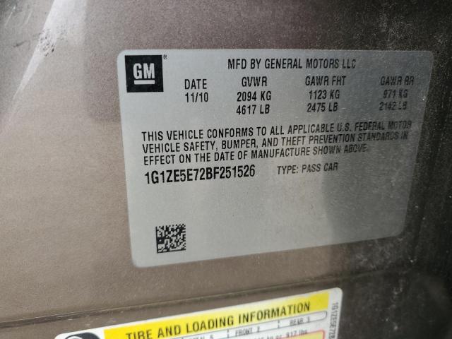 1G1ZE5E72BF251526 - 2011 CHEVROLET MALIBU LTZ ყავისფერი ფოტო 12