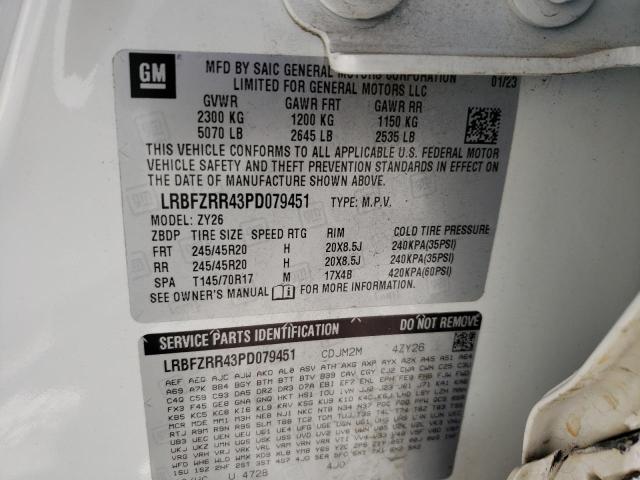 LRBFZRR43PD079451 - 2023 BUICK ENVISION AVENIR WHITE photo 13