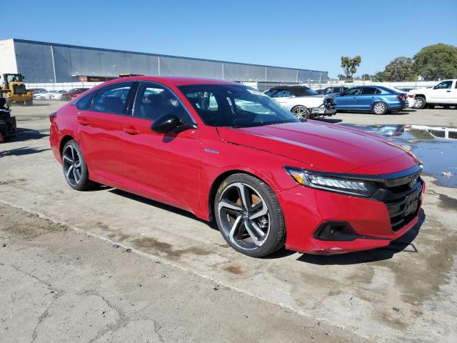 1HGCV3F21NA022701 - 2022 HONDA ACCORD HYBRID SPORT RED photo 4