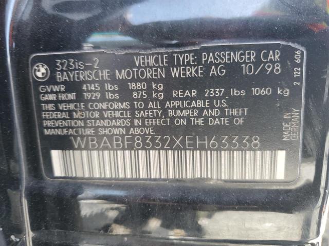 WBABF8332XEH63338 - 1999 BMW 323 IS AUTOMATIC BLACK photo 13