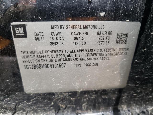 1G1JB6SH8C4101507 - 2012 CHEVROLET SONIC LS 黑色 照片 12