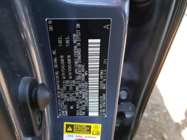 5TDJKRFHXGS319087 - 2016 TOYOTA HIGHLANDER XLE Mavi foto 12