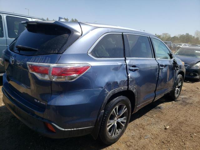 5TDJKRFHXGS319087 - 2016 TOYOTA HIGHLANDER XLE Mavi foto 3