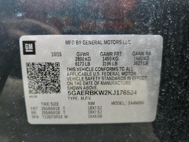 5GAERBKW2KJ176524 - 2019 BUICK ENCLAVE ESSENCE BLACK photo 14