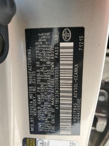 4T1BE32K35U563355 - 2005 TOYOTA CAMRY LE TAN photo 12