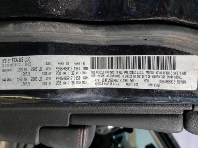 1C4PJMBSXGW131199 - 2016 JEEP CHEROKEE TRAILHAWK BLACK photo 13