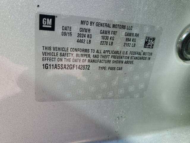 1G11A5SA2GF142872 - 2016 CHEVROLET MALIBU LIM LS ვერცხლისფერი ფოტო 13