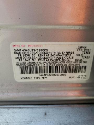 JA4AP3AU7BZ012089 - 2011 MITSUBISHI OUTLANDER ES SILVER photo 14